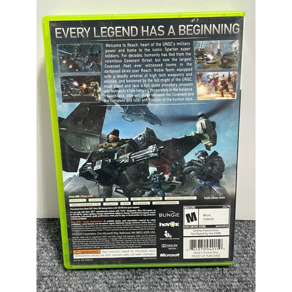 Xbox 360 Halo Reach Video Game CIB